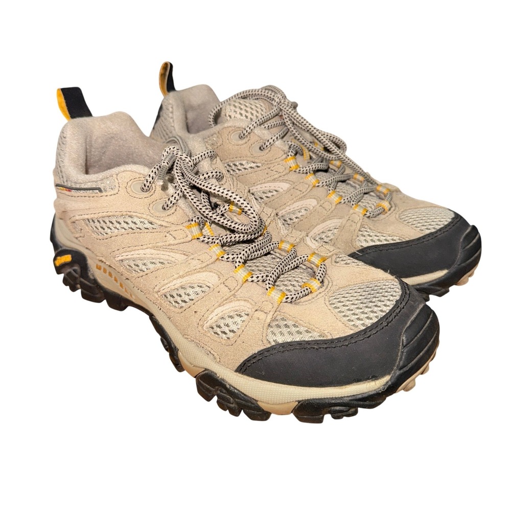 Merrell Moab Ventilator Women 7 Pre-Owned Hiking Shoes Taupe J86612 Suede Vibram